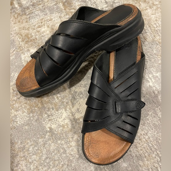 Ariat Shoes - Ariat Black Soft Leather Sandals Shoes Slides Women’s Size 11B
